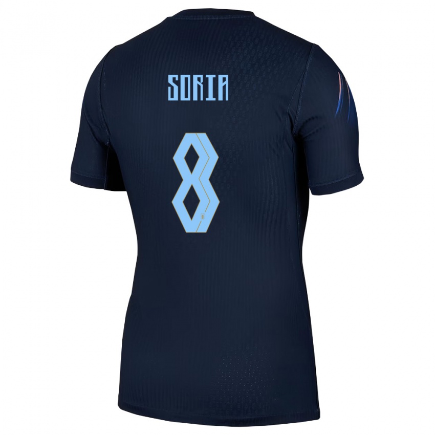 גברים אורוגוואי Mateo Soria #8 שחור כחול הרחק ג'רזי 26-28 חולצה קצרה