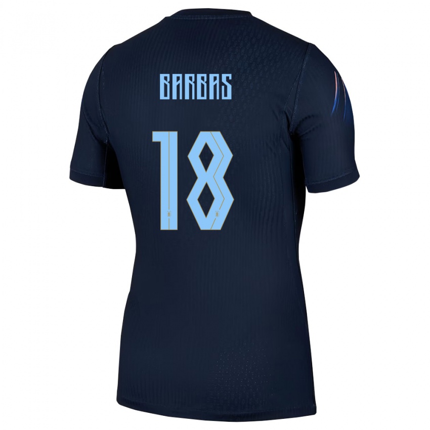 גברים אורוגוואי Germán Barbas #18 שחור כחול הרחק ג'רזי 26-28 חולצה קצרה