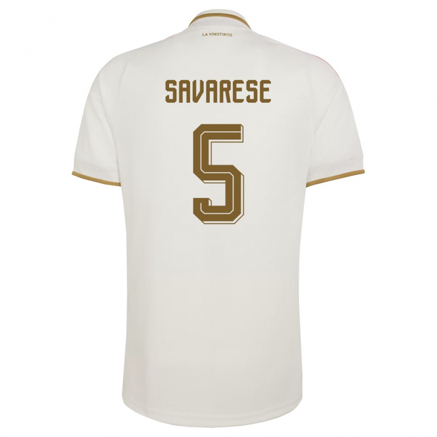 גברים ונצואלה Christian Savarese #5 שמנת צהוב הרחק ג'רזי 26-28 חולצה קצרה