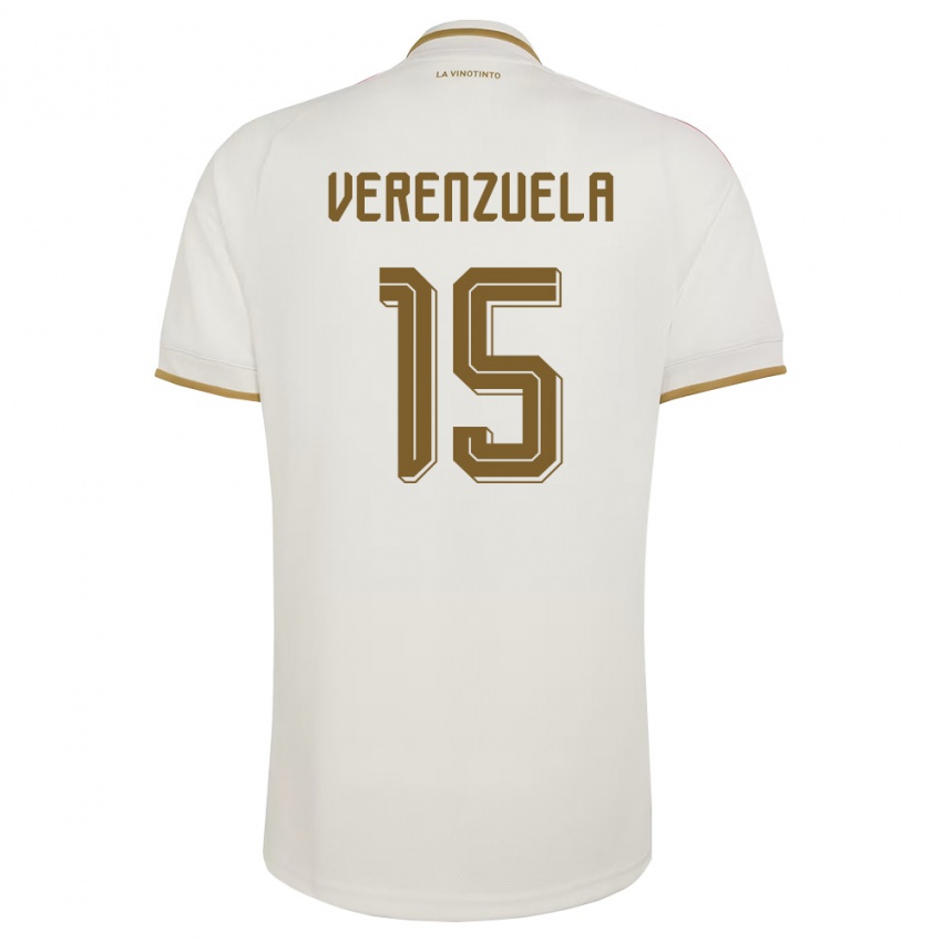גברים ונצואלה Carlos Verenzuela #15 שמנת צהוב הרחק ג'רזי 26-28 חולצה קצרה