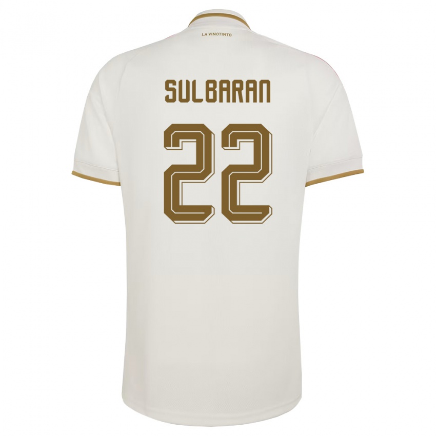 גברים ונצואלה Manuel Sulbarán #22 שמנת צהוב הרחק ג'רזי 26-28 חולצה קצרה