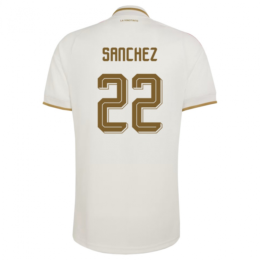גברים ונצואלה Santiago Sanchez #22 שמנת צהוב הרחק ג'רזי 26-28 חולצה קצרה