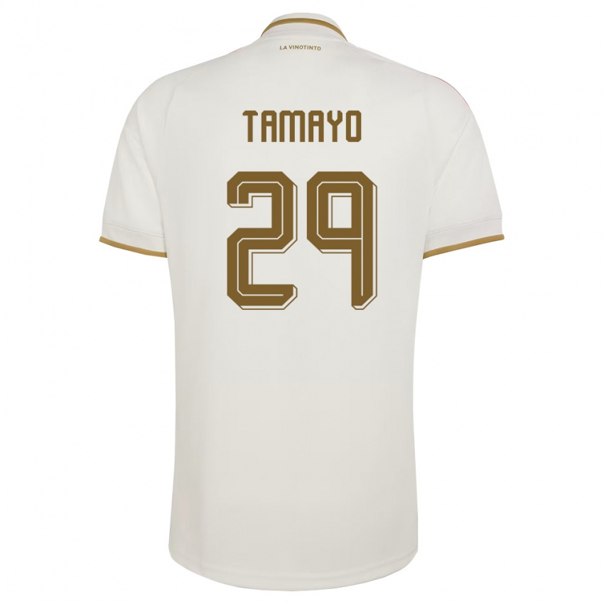גברים ונצואלה Bianneider Tamayo #29 שמנת צהוב הרחק ג'רזי 26-28 חולצה קצרה