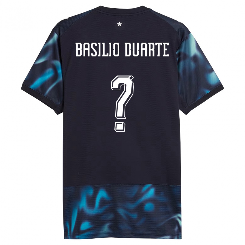 גברים פרגוואי Basilio Duarte #0 כהה כחול שמיים הרחק ג'רזי 26-28 חולצה קצרה