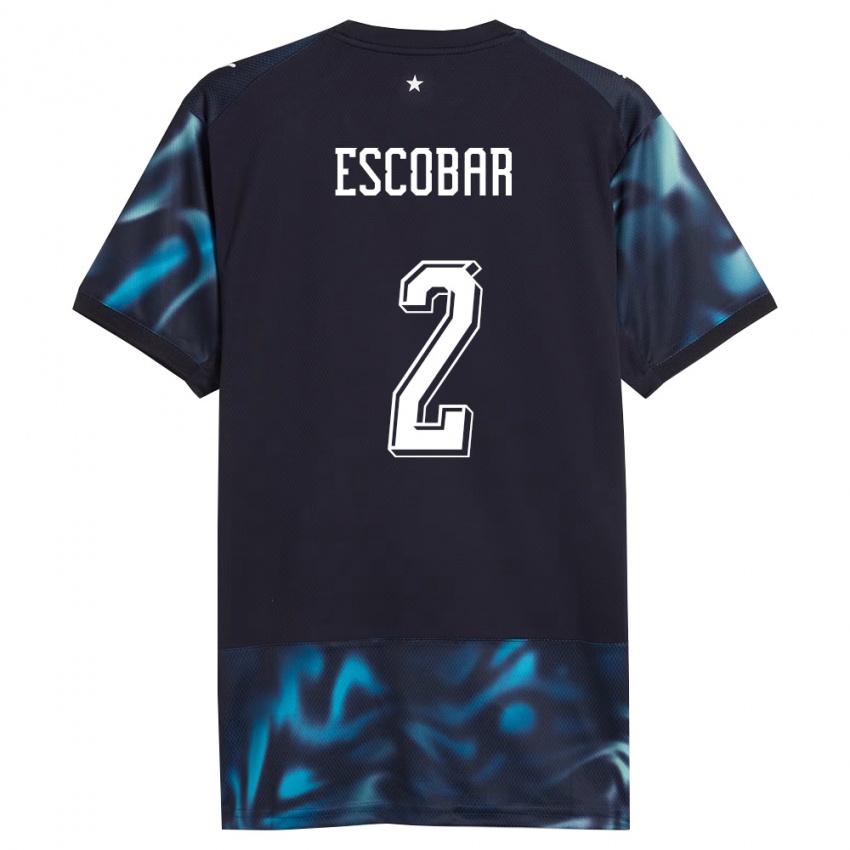 גברים פרגוואי Bruno Escobar #2 כהה כחול שמיים הרחק ג'רזי 26-28 חולצה קצרה