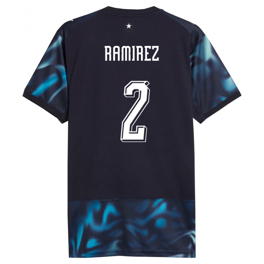 גברים פרגוואי Iván Ramírez #2 כהה כחול שמיים הרחק ג'רזי 26-28 חולצה קצרה
