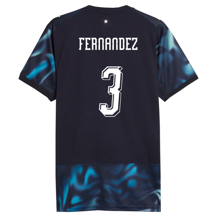גברים פרגוואי Roberto Fernández #3 כהה כחול שמיים הרחק ג'רזי 26-28 חולצה קצרה