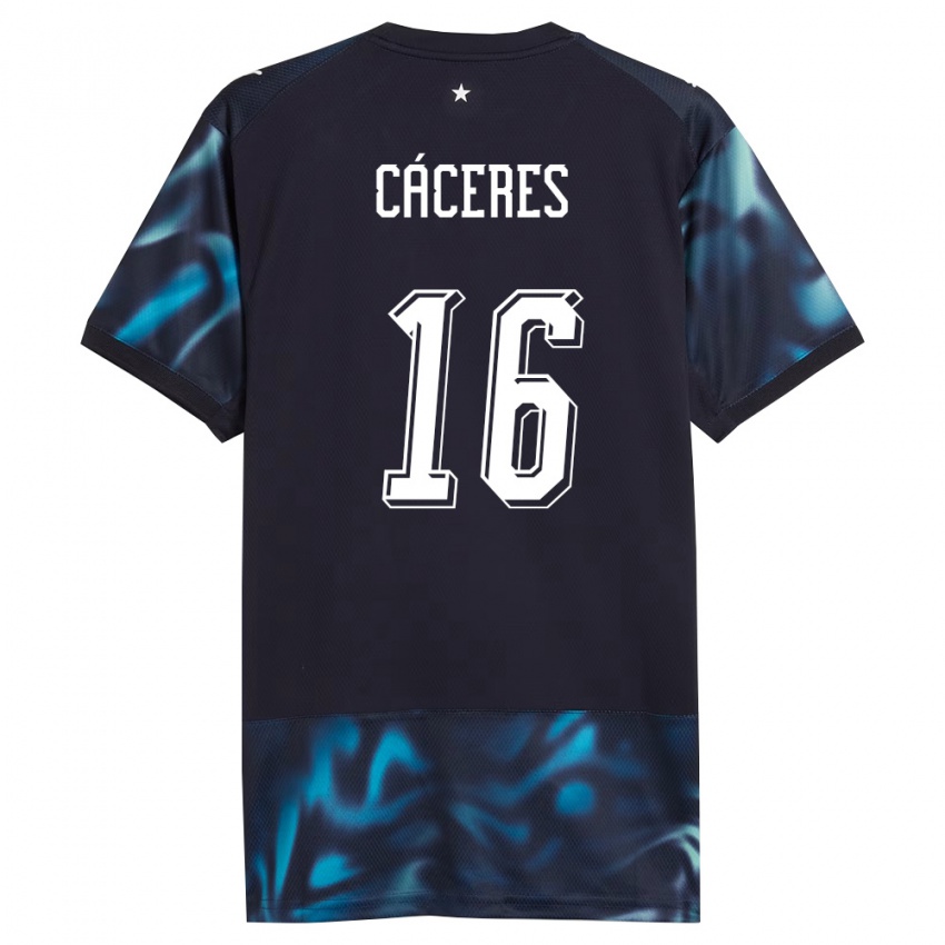 גברים פרגוואי Manuel Cáceres #16 כהה כחול שמיים הרחק ג'רזי 26-28 חולצה קצרה