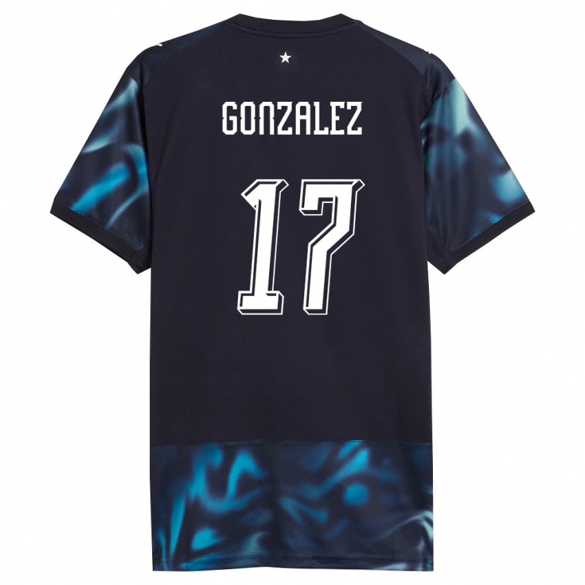 גברים פרגוואי Lourdes González #17 כהה כחול שמיים הרחק ג'רזי 26-28 חולצה קצרה