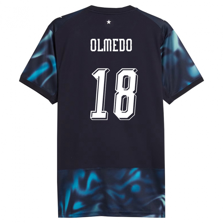 גברים פרגוואי Cesar Olmedo #18 כהה כחול שמיים הרחק ג'רזי 26-28 חולצה קצרה