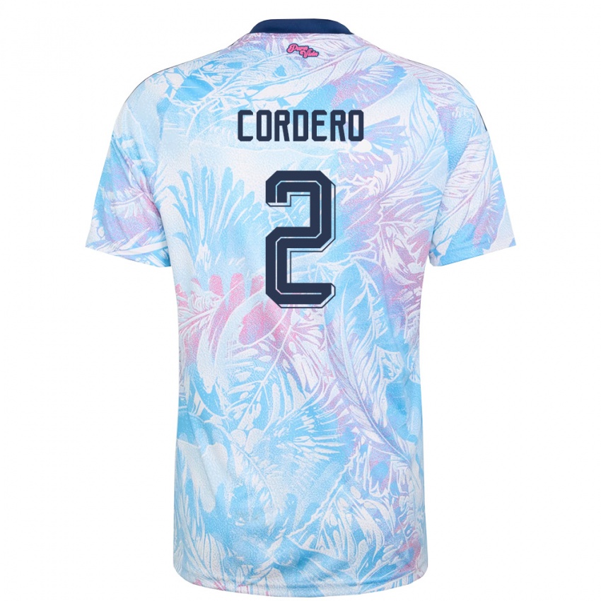 גברים קוסטה ריקה Matías Cordero #2 כחול שמיים כהה ורוד הרחק ג'רזי 26-28 חולצה קצרה