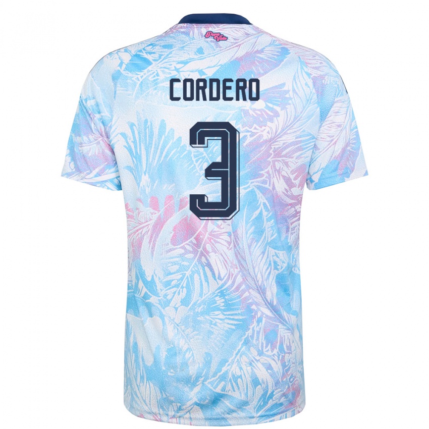 גברים קוסטה ריקה Thiago Cordero #3 כחול שמיים כהה ורוד הרחק ג'רזי 26-28 חולצה קצרה
