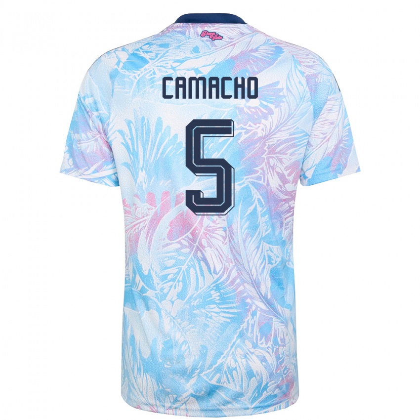 גברים קוסטה ריקה Luis Camacho #5 כחול שמיים כהה ורוד הרחק ג'רזי 26-28 חולצה קצרה