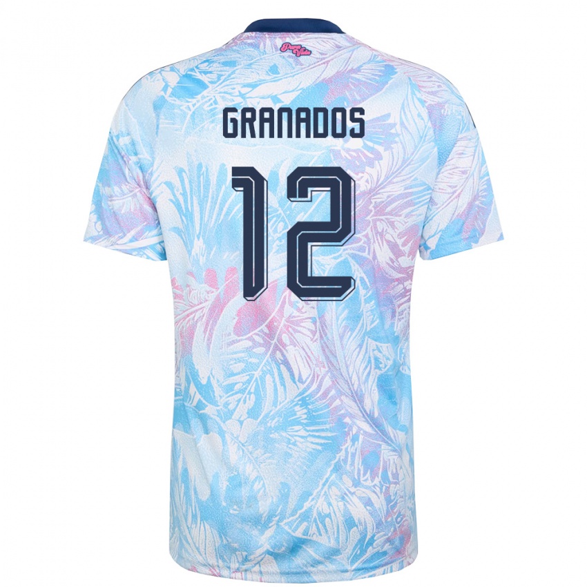 גברים קוסטה ריקה Dan Granados #12 כחול שמיים כהה ורוד הרחק ג'רזי 26-28 חולצה קצרה