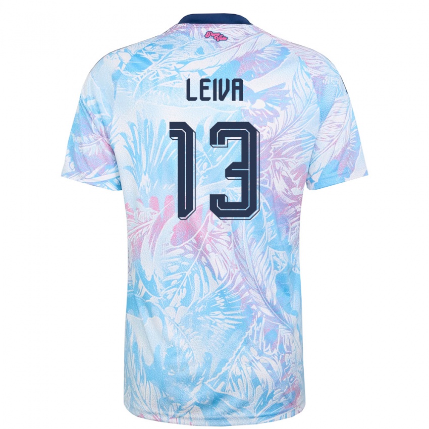 גברים קוסטה ריקה Sebastián Leiva #13 כחול שמיים כהה ורוד הרחק ג'רזי 26-28 חולצה קצרה
