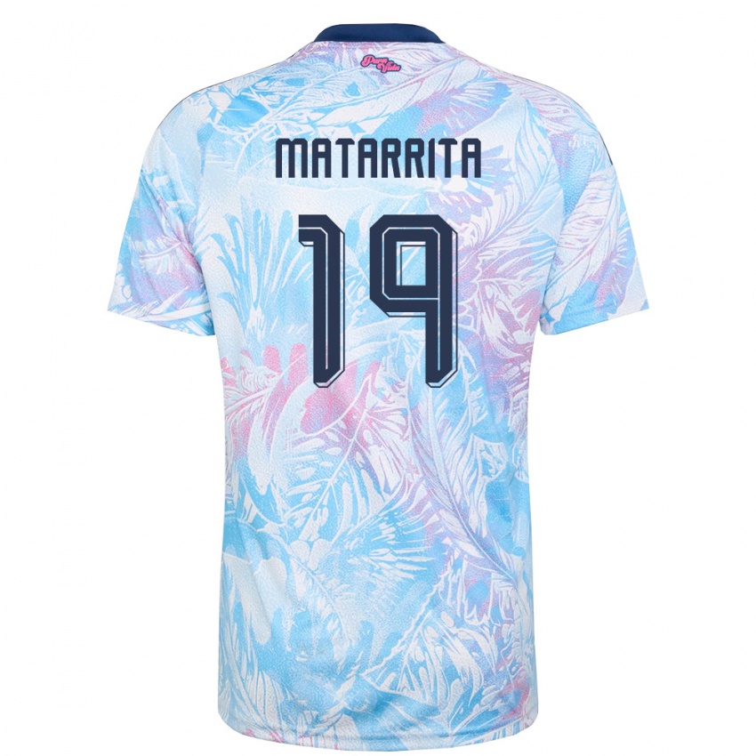 גברים קוסטה ריקה Brandon Matarrita #19 כחול שמיים כהה ורוד הרחק ג'רזי 26-28 חולצה קצרה