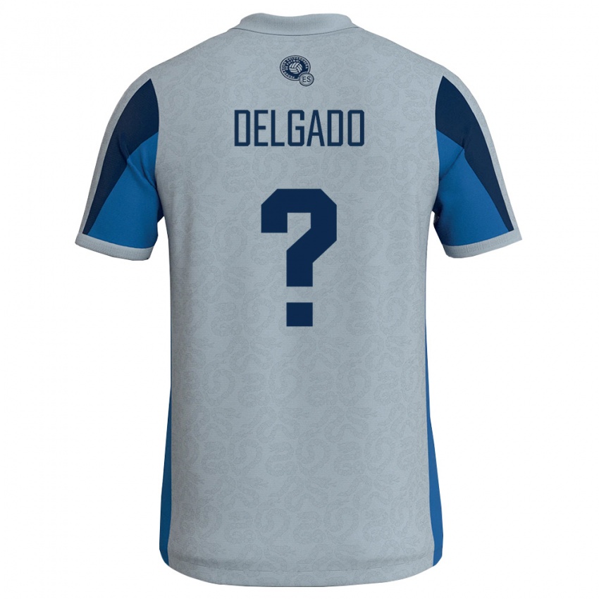 גברים אל סלוודור Oscar Delgado #0 לבן כחול שמיים הרחק ג'רזי 26-28 חולצה קצרה