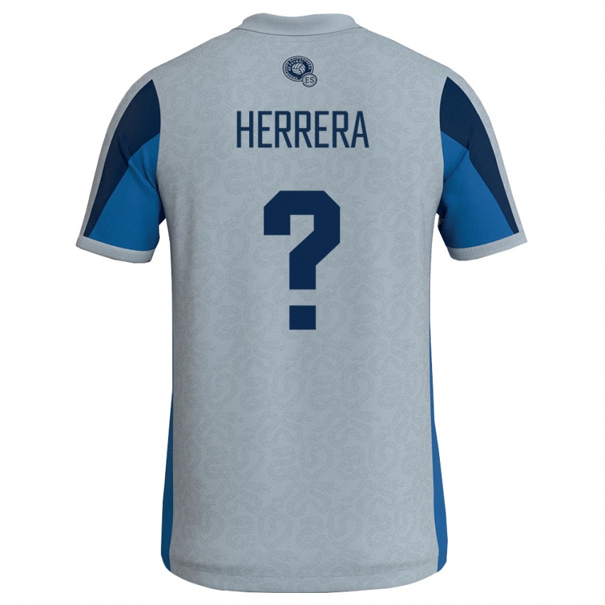 גברים אל סלוודור Paolo Herrera #0 לבן כחול שמיים הרחק ג'רזי 26-28 חולצה קצרה