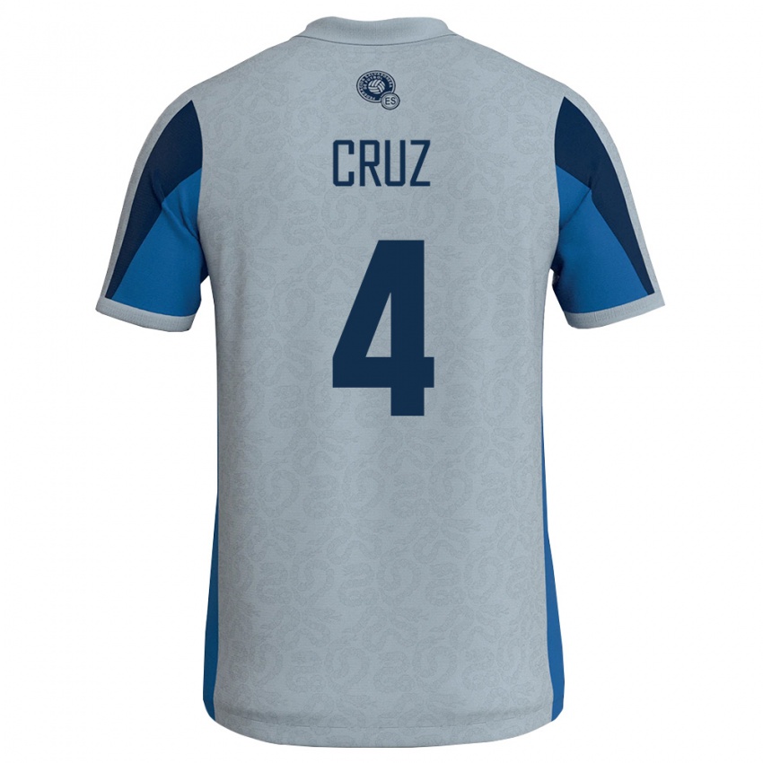 גברים אל סלוודור חורחה קרוז #4 לבן כחול שמיים הרחק ג'רזי 26-28 חולצה קצרה