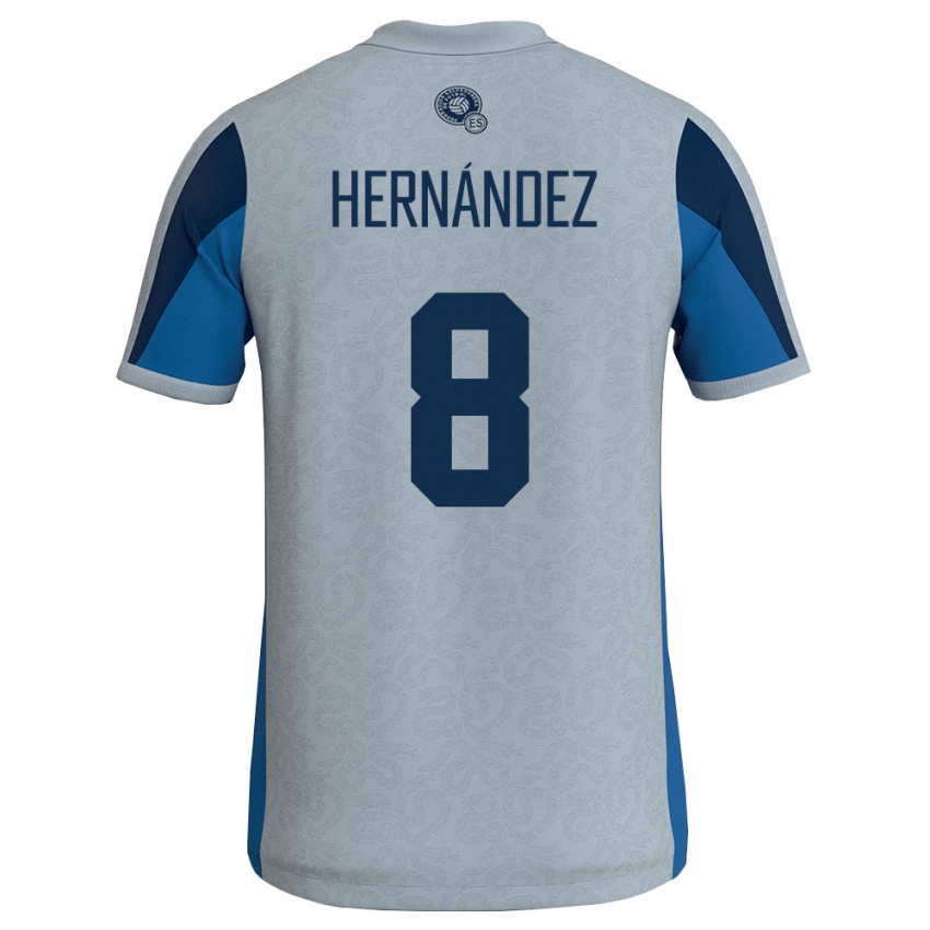 גברים אל סלוודור Esteban Hernández #8 לבן כחול שמיים הרחק ג'רזי 26-28 חולצה קצרה