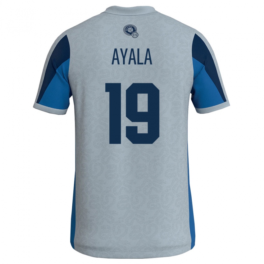 גברים אל סלוודור Paolo Ayala #19 לבן כחול שמיים הרחק ג'רזי 26-28 חולצה קצרה