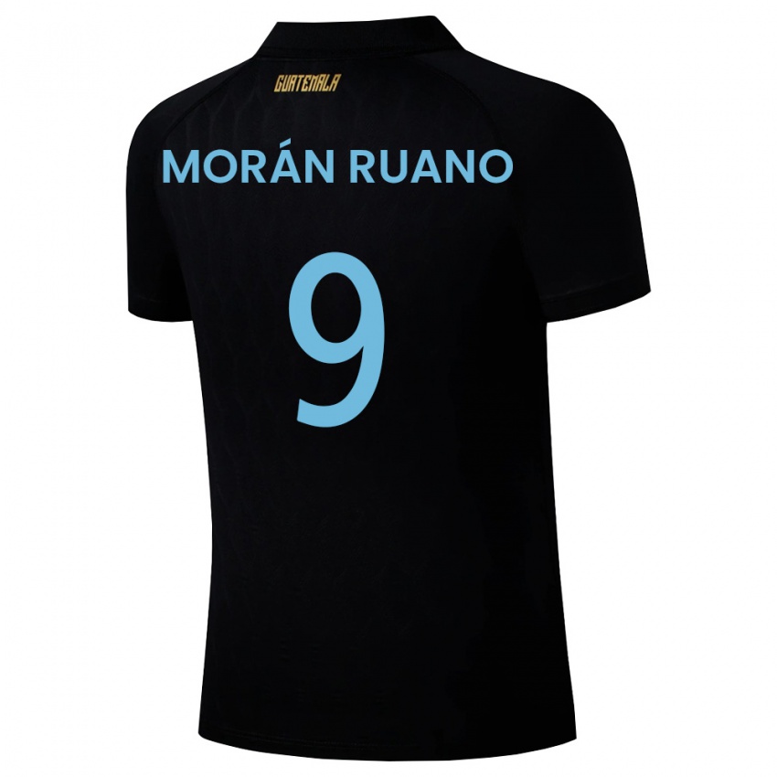 גברים גואטמלה Sebastian Morán Ruano #9 שחור כחול שמיים לבן הרחק ג'רזי 26-28 חולצה קצרה