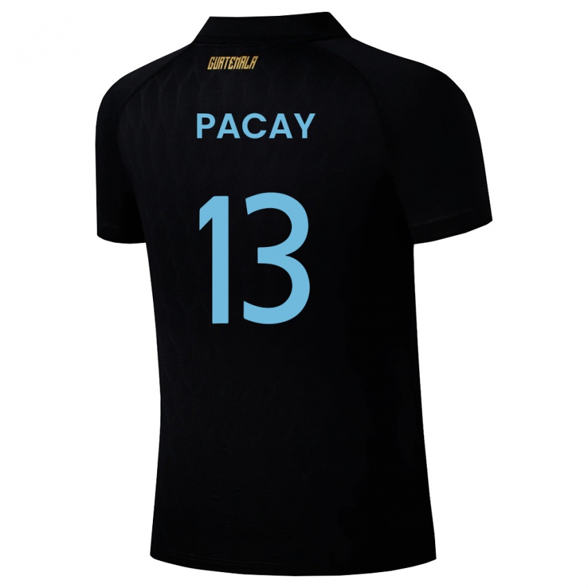 גברים גואטמלה Justin Pacay #13 שחור כחול שמיים לבן הרחק ג'רזי 26-28 חולצה קצרה
