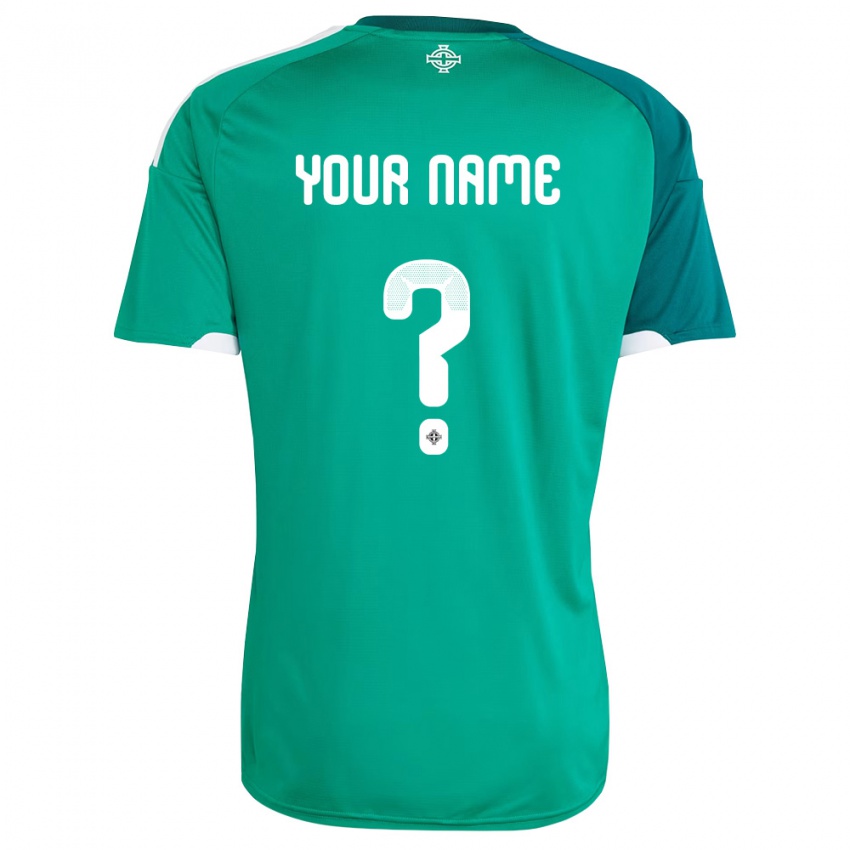 נשים צפון אירלנד השם שלך #0 ירוק לבן ג'רזי ביתית 26-28 חולצה קצרה