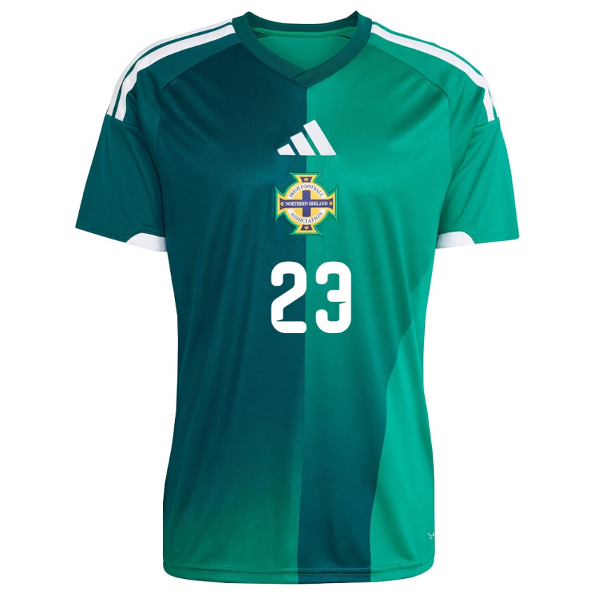 נשים צפון אירלנד אוון גריינג׳ר #23 ירוק לבן ג'רזי ביתית 26-28 חולצה קצרה