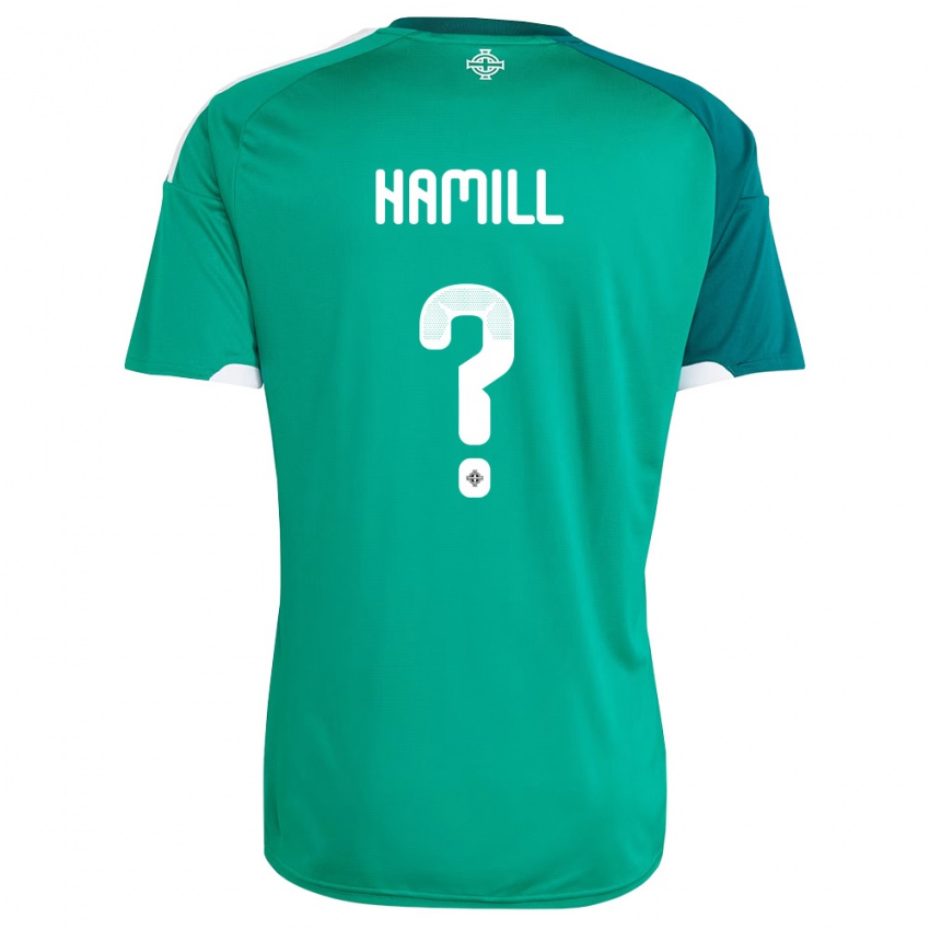 נשים צפון אירלנד Aiden Hamill #0 ירוק לבן ג'רזי ביתית 26-28 חולצה קצרה