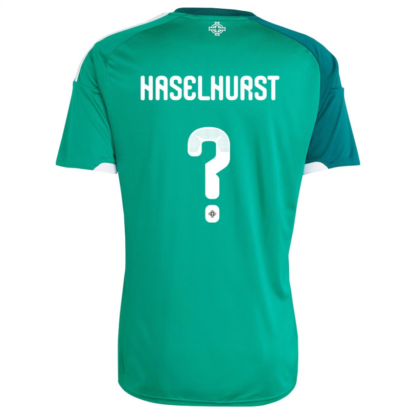 נשים צפון אירלנד Will Haselhurst #0 ירוק לבן ג'רזי ביתית 26-28 חולצה קצרה