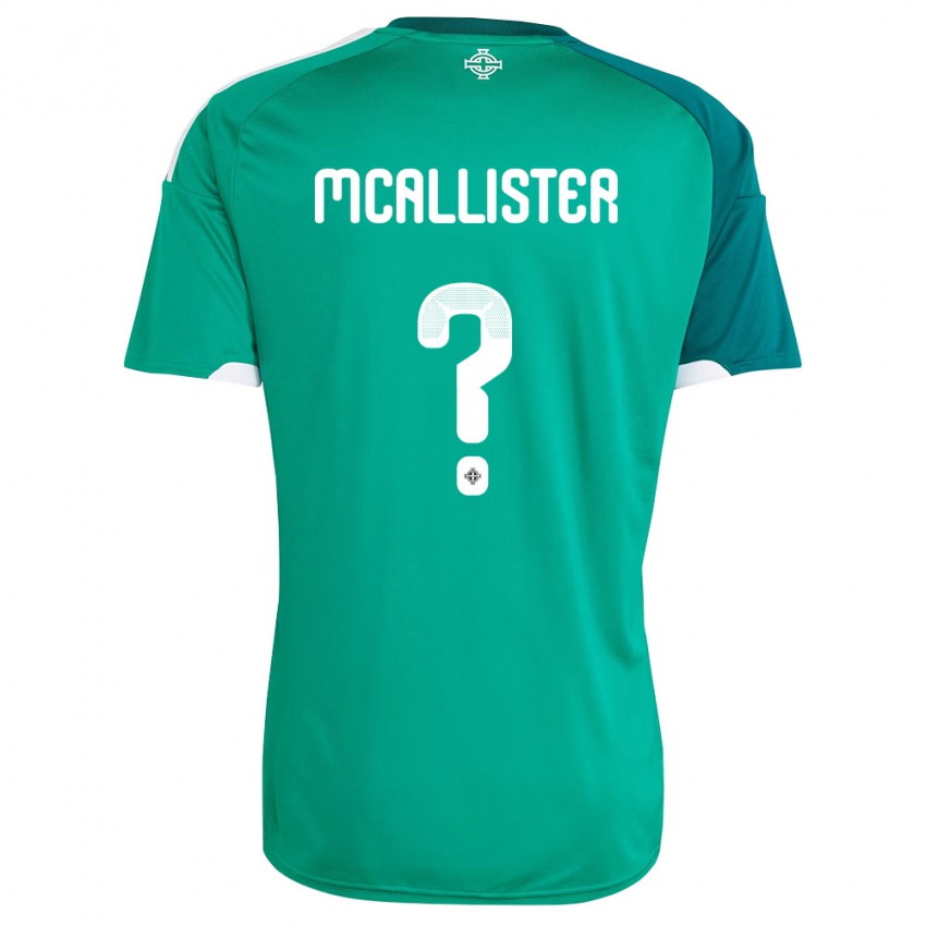 נשים צפון אירלנד שון מקאליסטר #0 ירוק לבן ג'רזי ביתית 26-28 חולצה קצרה