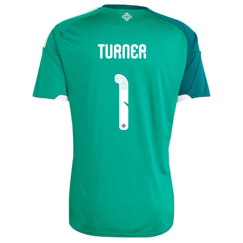 נשים צפון אירלנד שאנון טרנר #1 ירוק לבן ג'רזי ביתית 26-28 חולצה קצרה