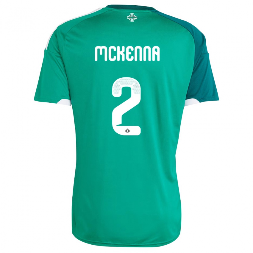 נשים צפון אירלנד רבקה מקקנה #2 ירוק לבן ג'רזי ביתית 26-28 חולצה קצרה