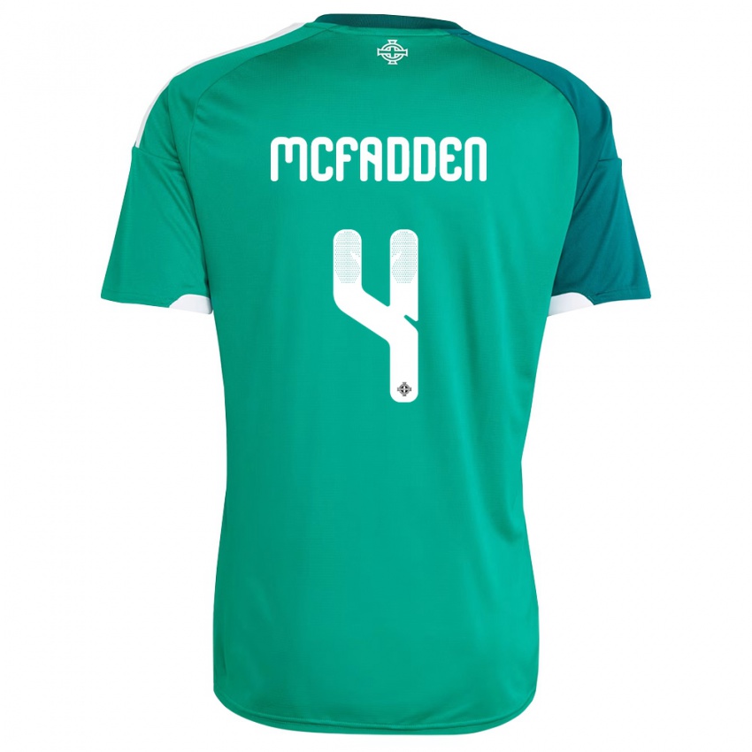 נשים צפון אירלנד שרה מקפאדן #4 ירוק לבן ג'רזי ביתית 26-28 חולצה קצרה