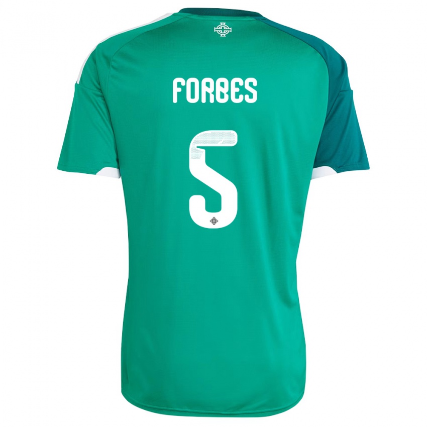 נשים צפון אירלנד מייקל פורבס #5 ירוק לבן ג'רזי ביתית 26-28 חולצה קצרה