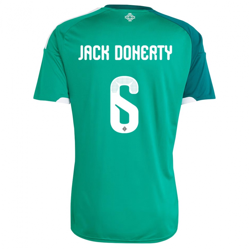 נשים צפון אירלנד ג׳ק דוהרטי #6 ירוק לבן ג'רזי ביתית 26-28 חולצה קצרה