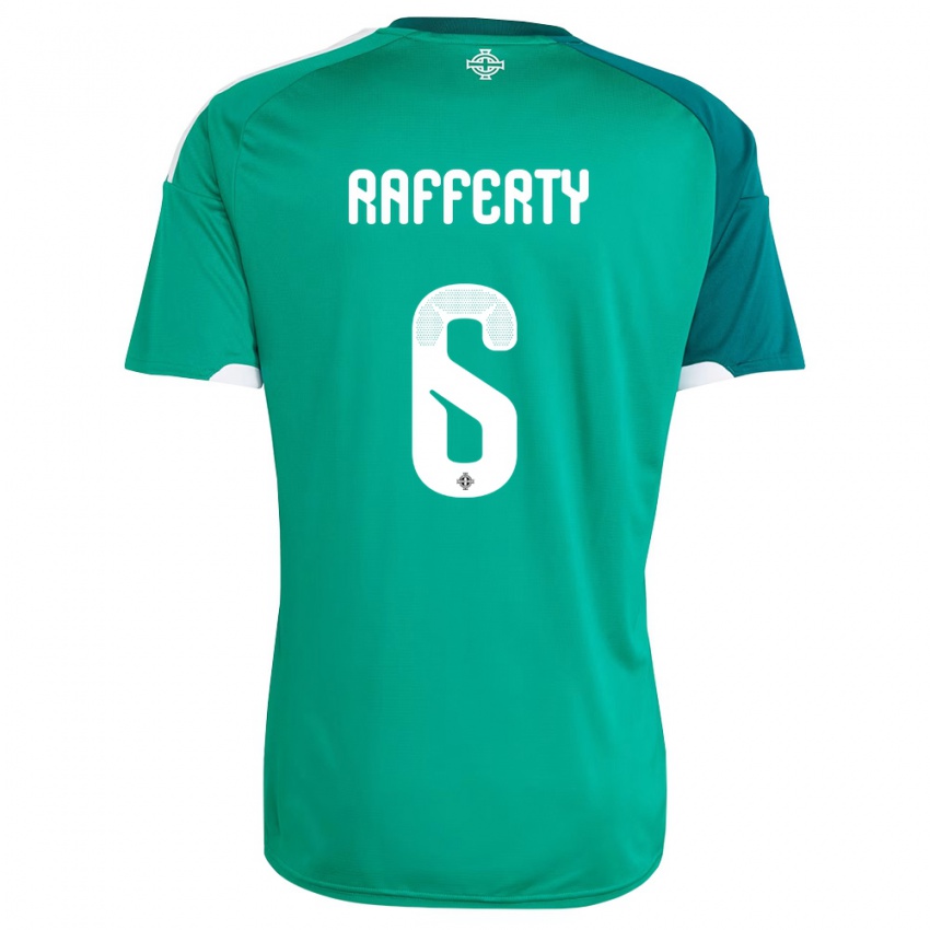 נשים צפון אירלנד לורה רפרטי #6 ירוק לבן ג'רזי ביתית 26-28 חולצה קצרה