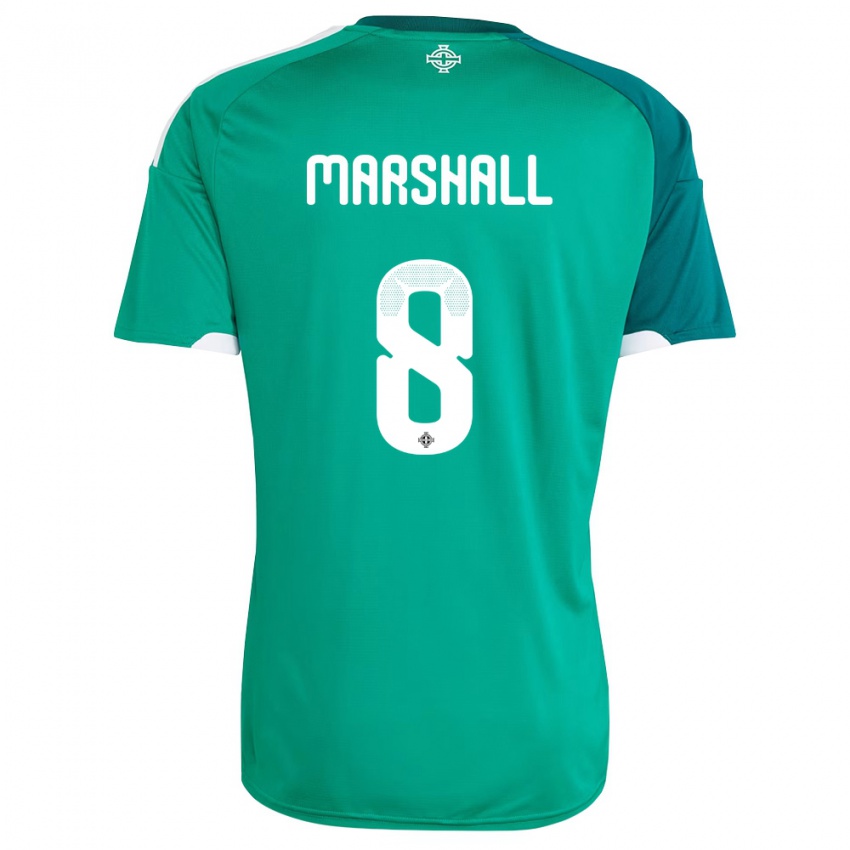נשים צפון אירלנד קאלום מרשל #8 ירוק לבן ג'רזי ביתית 26-28 חולצה קצרה