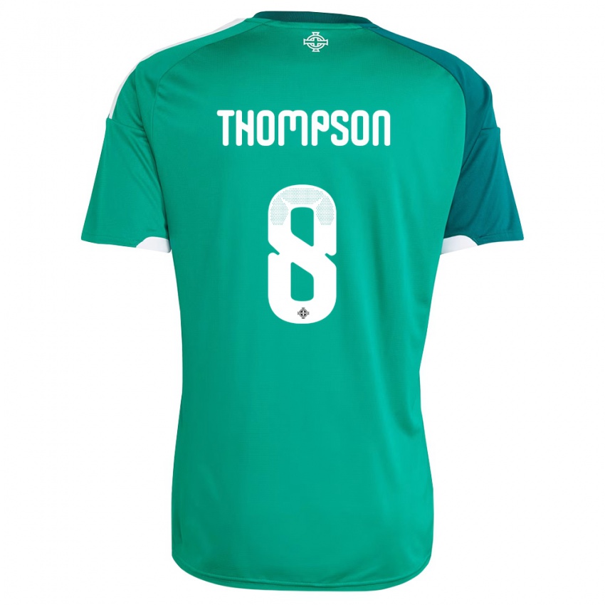 נשים צפון אירלנד ג'ואל תומפסון #8 ירוק לבן ג'רזי ביתית 26-28 חולצה קצרה