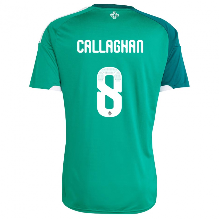 נשים צפון אירלנד מריסה קלהאן #8 ירוק לבן ג'רזי ביתית 26-28 חולצה קצרה