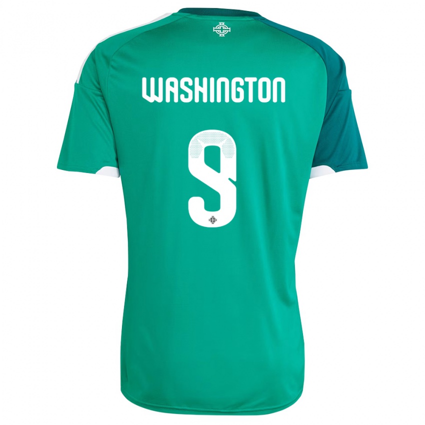 נשים צפון אירלנד קונור וושינגטון #9 ירוק לבן ג'רזי ביתית 26-28 חולצה קצרה