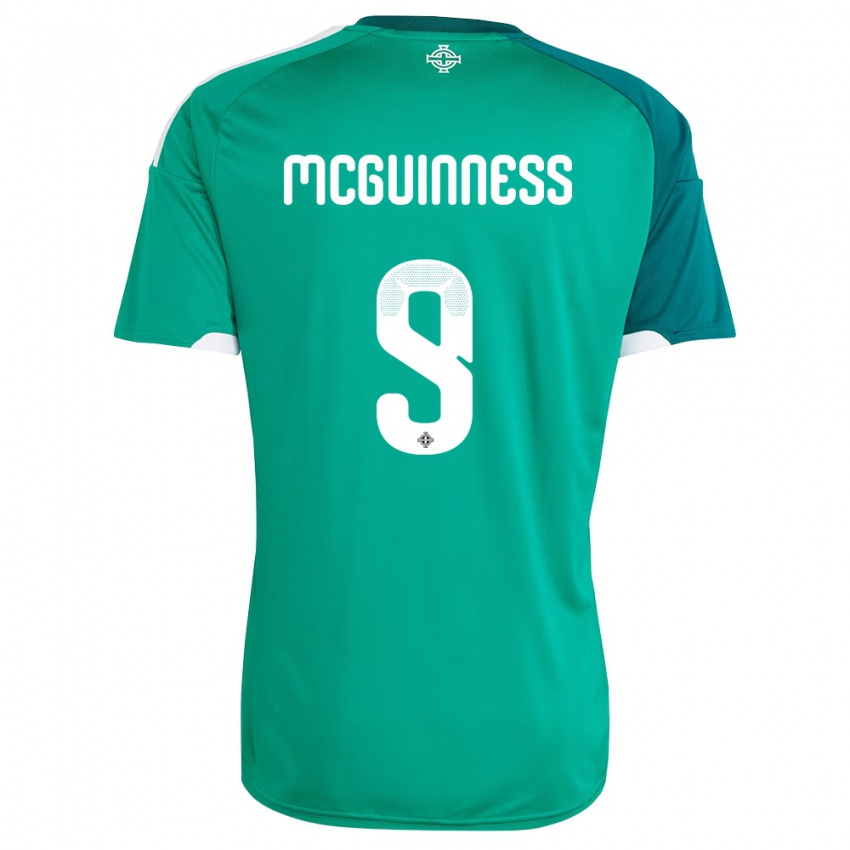 נשים צפון אירלנד קירסטי מקגינס #9 ירוק לבן ג'רזי ביתית 26-28 חולצה קצרה