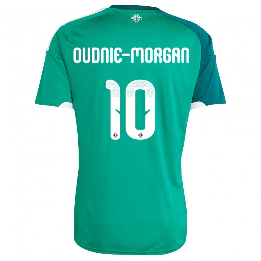 נשים צפון אירלנד ריו אודני-מורגן #10 ירוק לבן ג'רזי ביתית 26-28 חולצה קצרה