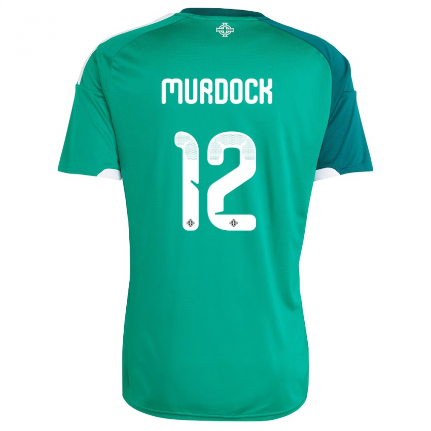 נשים צפון אירלנד וויליאם סטיפן מרדוק #12 ירוק לבן ג'רזי ביתית 26-28 חולצה קצרה