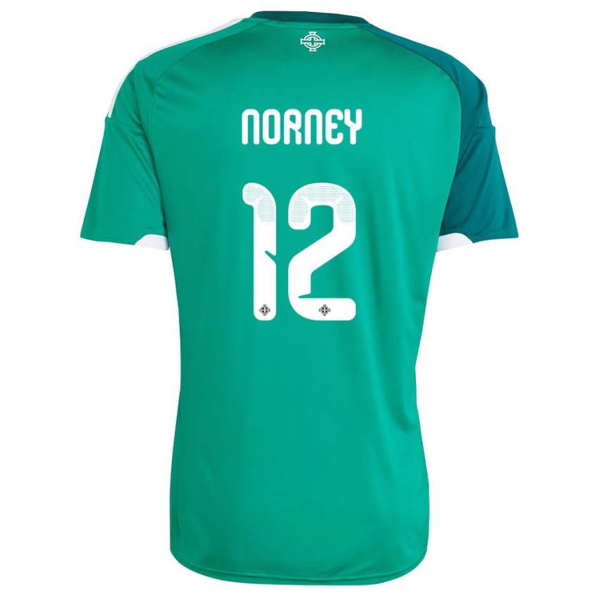 נשים צפון אירלנד רייצ'ל נורני #12 ירוק לבן ג'רזי ביתית 26-28 חולצה קצרה