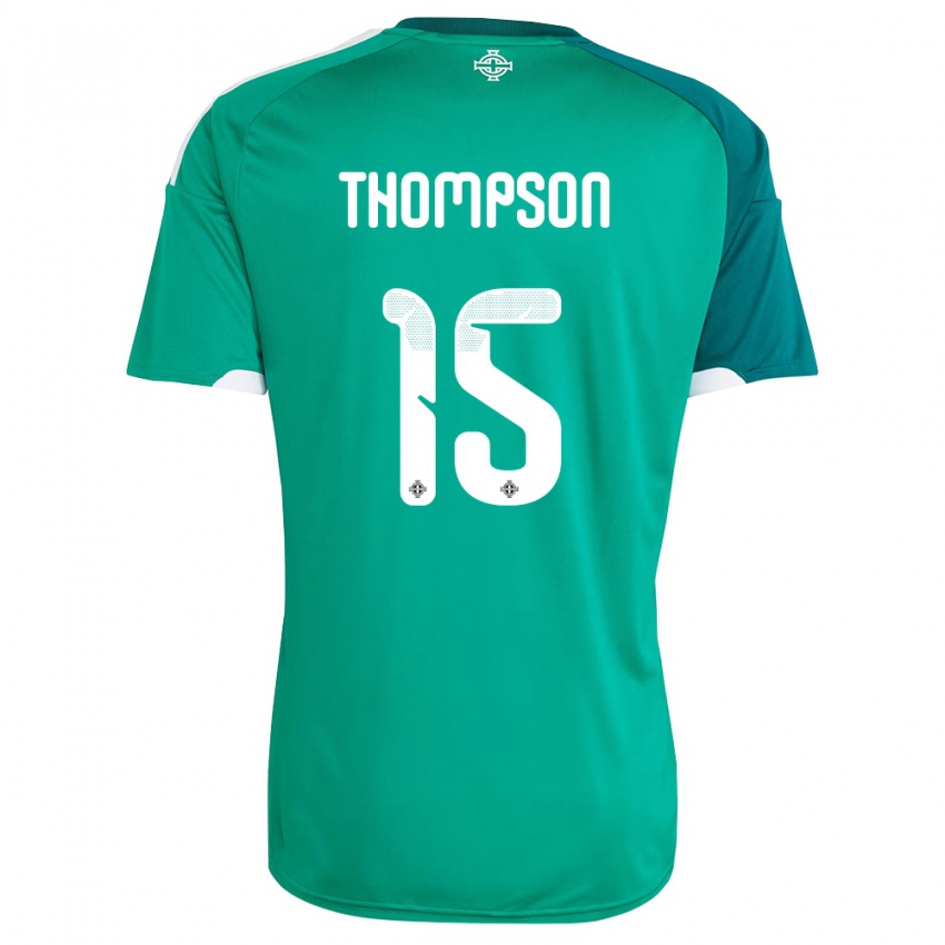 נשים צפון אירלנד ג'ורדן תומפסון #15 ירוק לבן ג'רזי ביתית 26-28 חולצה קצרה
