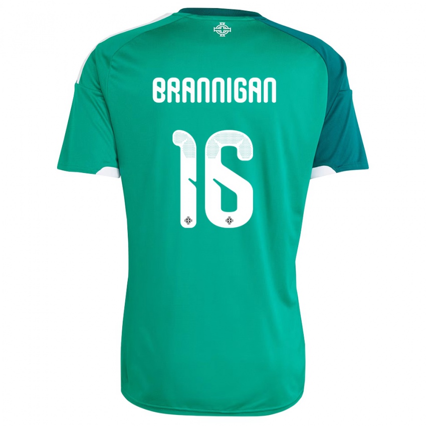 נשים צפון אירלנד קול בראניגן #16 ירוק לבן ג'רזי ביתית 26-28 חולצה קצרה