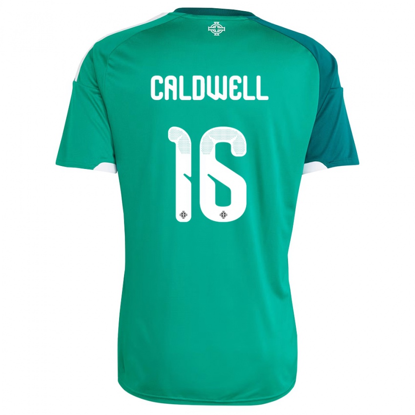 נשים צפון אירלנד נדן קולדוול #16 ירוק לבן ג'רזי ביתית 26-28 חולצה קצרה