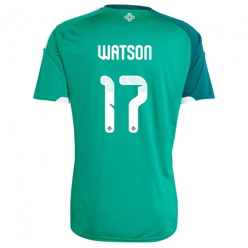 נשים צפון אירלנד אלכס ווטסון #17 ירוק לבן ג'רזי ביתית 26-28 חולצה קצרה